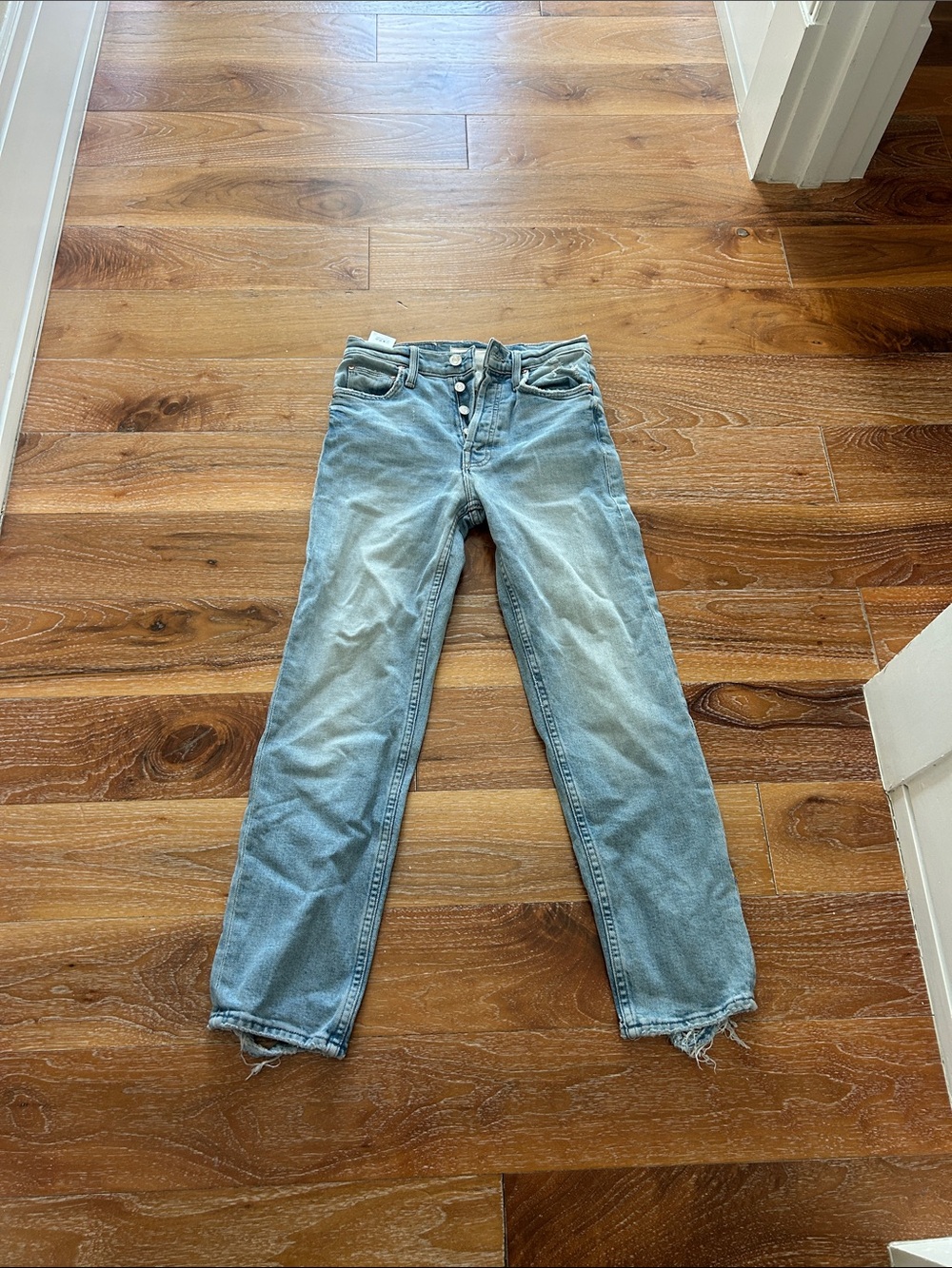 MOTHER Light Blue Button-Fly Boyfriend Jeans